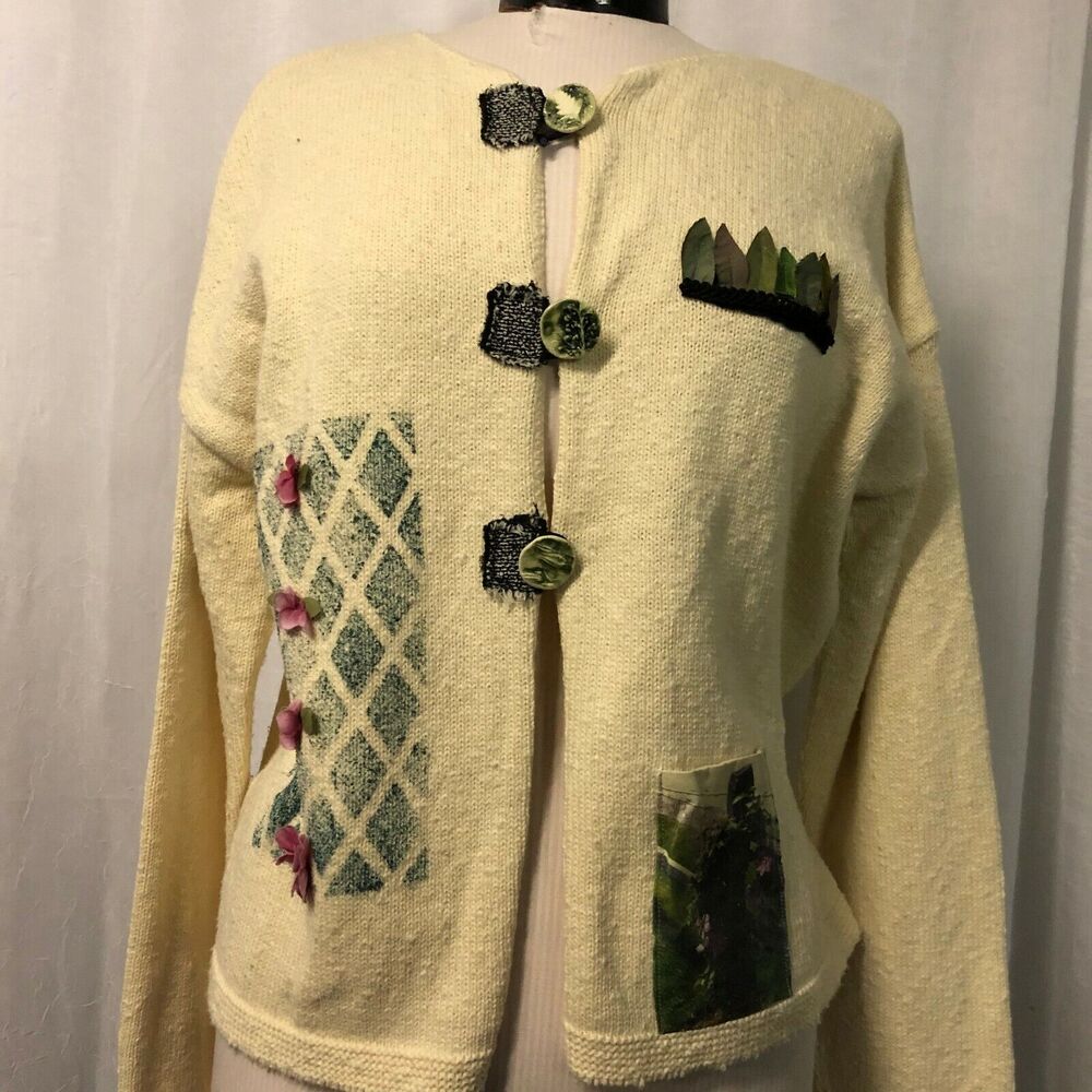Lee Andersen Women's Ivory Cardigan Sweater Size L / XL NWT
